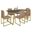 Kit 6 Cadeiras Barcelona Base Dourado - 95cm X 44cm Kit 6 Cadeiras Barcelona Base Dourado - 95cm X 44cm