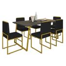 Kit 6 Cadeiras Barcelona Base Dourado - 95cm X 44cm