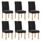 Kit 6 Cadeiras com Espaldar para Sala de Jantar Elegance