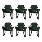Kit 6 Cadeiras de Balanço Athenas Corda Náutica Base em Alumínio Preto/verde Musgo