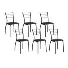 Kit 6 Cadeiras de Cozinha 1700 6 Un Preto/Courano Preto - Carraro