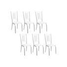 Kit 6 Cadeiras de Cozinha Florença 2C005 Aço 6 Uni Cromada/Branco 106 - Kappesberg