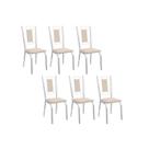 Kit 6 Cadeiras de Cozinha Florença 2C005 Aço 6 Uni Cromada/Nude 16 - Kappesberg