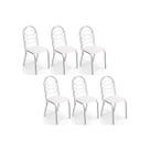 Kit 6 Cadeiras de Cozinha Holanda C009 6 Un Cromada/Branco 106 - Kappesberg Kit 6 Cadeiras de Cozinha Holanda C009 6 Un Cromada/Branco 106 - Kappesberg