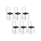 Kit 6 Cadeiras de Cozinha Holanda C009 6 Un Cromada/Preto 110 - Kappesberg