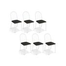 Kit 6 Cadeiras de Cozinha Noruega 2C077 6 Un Branco Fosco/Preto 110 - Kappesberg