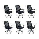 Kit 6 Cadeiras de Escritório Esteirinha Mesh Ergonômica