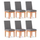 Kit 6 Cadeiras de Jantar Alice Suede Cinza