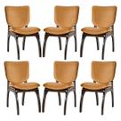 Kit 6 Cadeiras de Jantar em Madeira Irlanda Estofada Suede Terracota L79 RMI