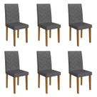 Kit 6 Cadeiras de Jantar Estofadas 43,5cm Multimóveis CR50218