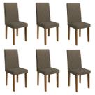 Kit 6 Cadeiras de Jantar Estofadas 43,5cm Multimóveis CR50220