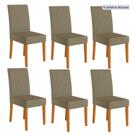 Kit 6 Cadeiras de Jantar Estofadas Lisa Pés MDF Linea