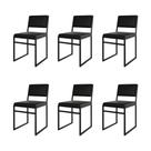 Kit 6 Cadeiras De Jantar Industrial Isa Assento material sintético Preto