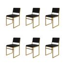 Kit 6 Cadeiras De Jantar Industrial Isa Assento Veludo Preto Base Dourado Kit 6 Cadeiras De Jantar Industrial Isa Assento Veludo Preto Base Dourado