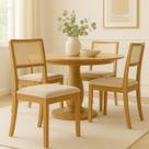 Kit 6 Cadeiras de Jantar Palha Estofadas Veludo Bege Encosto Tela Sextavada Rubi Madeira Maciça Mel