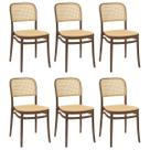 Kit 6 Cadeiras de Jantar Roma para Sala e Cozinha - Marrom