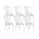 Kit 6 Cadeiras De Plástico Sem Braço Laguna Tramontina Basic Branco