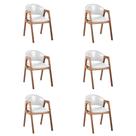 Kit 6 Cadeiras Decorativa Sala de Jantar Luxo Larissa Facto Branco - Mozzelar