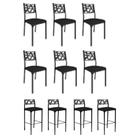 Kit 6 Cadeiras e 4 Banquetas Luiza Gourmet-Assento material sintético preto