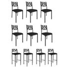 Kit 6 Cadeiras E 4 Banquetas Luiza Gourmet-assento Preto