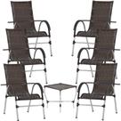 Kit 6 Cadeiras e Mesa Vênus Para Área, Churrasco, Jardim Piscina Trama