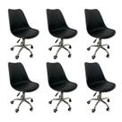 Kit 6 Cadeiras Escritório Secretária Decorativa Eames Chicago