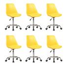 Kit 6 Cadeiras Escritório Secretária Decorativa Eames Chicago