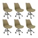 Kit 6 Cadeiras Escritório Secretária Decorativa Eames Chicago