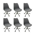 Kit 6 Cadeiras Escritório Secretária Decorativa Eames Chicago