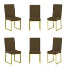 Kit 6 Cadeiras Estofadas Base de Ferro Para Mesa De Jantar