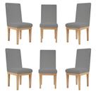 Kit 6 Cadeiras Estofadas Reforçada Mesa De Jantar Grafite
