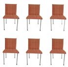 Kit 6 Cadeiras Gael Para Sala Mesa de Jantar Moderna com Base de Ferro Tecido Bouclé Premium Terracota Topii Moda Casa