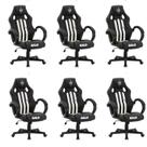 Kit 6 Cadeiras Gamer Atlético Mineiro Cam 3316 Espresso Móveis