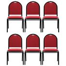 Kit 6 Cadeiras Hoteleiras Auditório Empilhável Linho M23 Vermelho - Mpozenato