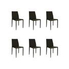 Kit 6 Cadeiras Jantar Amanda Marrom PVC Rivatti