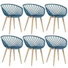 Kit 6 Cadeiras Laráz Clarice Nest de Jantar - Azul petróleo