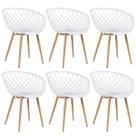 Kit 6 Cadeiras Laráz Clarice Nest de Jantar - Branco