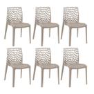 Kit 6 Cadeiras Laráz Gruvyer Design Anatômico - Nude