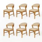 Kit 6 Cadeiras Madeira Maciça Design Italiano Sofisticada Arabesco material sintético Siena