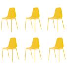Kit 6 Cadeiras Miami Abi Fratini Polipropileno Cor Amarelo Base em Aço com Pintura Epóxi Amarelo Kit 6 Cadeiras Miami Abi Fratini Polipropileno Cor Amarelo Base em Aço com Pintura Epóxi Amarelo