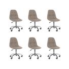 Kit 6 Cadeiras Office Eiffel Botonê Oficial Base Bege