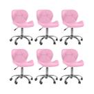 Kit 6 Cadeiras Office Eiffel Slim Ajustável Oficial -