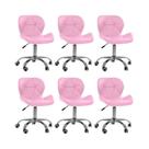 Kit 6 Cadeiras Office Eiffel Slim Ajustável Oficial Rosa Kit 6 Cadeiras Office Eiffel Slim Ajustável Oficial Rosa