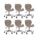 Kit 6 Cadeiras Office Eiffel Slim Oficial Base Bege