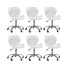 Kit 6 Cadeiras Office Eiffel Slim Oficial Branco