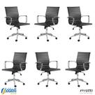 Kit 6 Cadeiras Office Sevilha PU Baixa Várias Cores - Rivatti