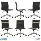 Kit 6 Cadeiras Office Sevilha PU Sem Braço Baixa Preta - Rivatti