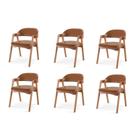 Kit 6 Cadeiras para Mesa de Jantar Gaia Yescasa Marrom