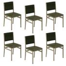 Kit 6 Cadeiras para Sala de Jantar com Encosto em Malha Náutica Veneza