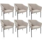 Kit 6 Cadeiras Para Sala de Jantar Estar Living Olívia L02 Bouclê Creme - Lyam Decor Kit 6 Cadeiras Para Sala de Jantar Estar Living Olívia L02 Bouclê Creme - Lyam Decor